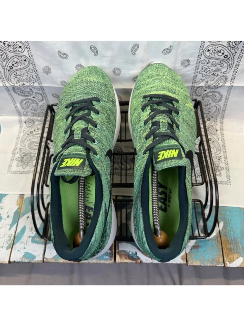 2016 Nike LunarEpic Seaweed/Black Flyknit Running Shoes Mens Size 14 $160.00 EUC